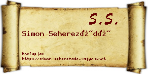 Simon Seherezádé névjegykártya